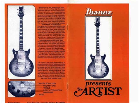 Ibanez 1977 Present Artist Series Catalogue - Vintage Japan Guitars