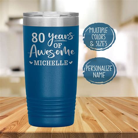 Personalized 80th Birthday Gifts for Women, Gift for 80 Year Old Woman ...