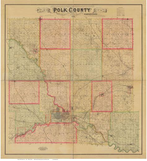 Polk County Iowa 1885 - Old Map Reprint NYPL - OLD MAPS