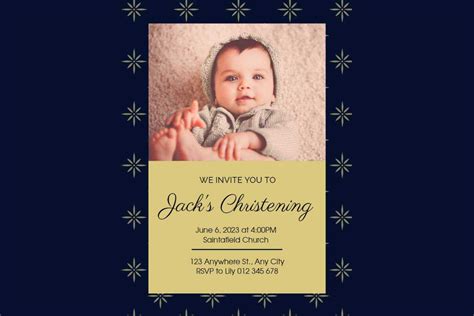 Printable Templates of Baptism Invitations Online (Free) | Fotor