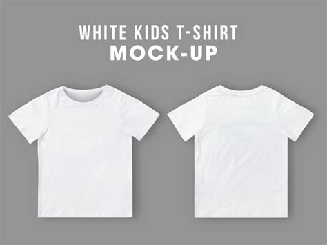 Premium PSD | Blank white kids t-shirt mockup template