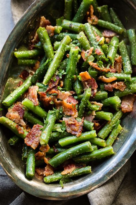 Simple Green Beans with Bacon (Fresh or Canned!) - Oh Sweet Basil