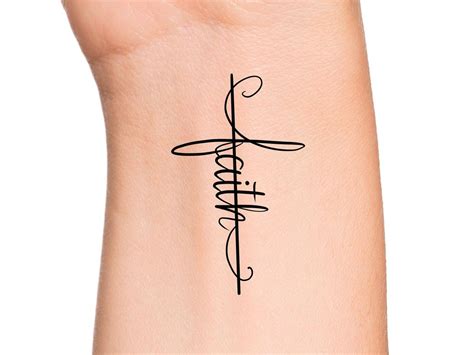 Faith Cross Temporary Tattoo / Religious Tattoo / Cross Tattoo - Etsy