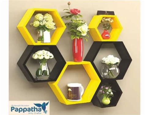 Hexagon Wall Shelves at Rs 900/piece | Decorative Wall Shelf Unit in ...