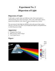 Dispersion of light.pdf - Experiment No. 2 Dispersion of Light ...