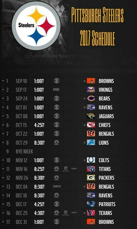 Steelers 2023 2024 Schedule Printable - Printable Words Worksheets