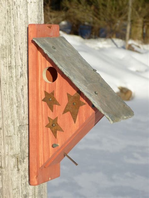 Nuthatch Birdhouse Nest Box yellow Bird House by OutOnALimbADK