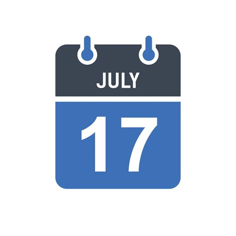 July 17 Calendar Date Icon 5260472 Vector Art at Vecteezy