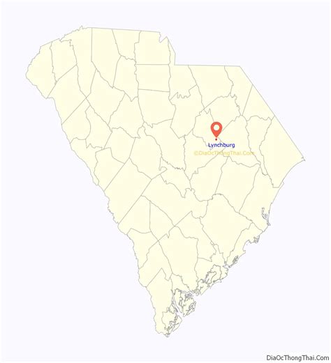 Map of Lynchburg town, South Carolina