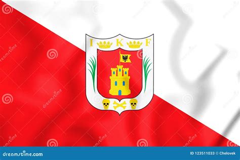 3D Flag of Tlaxcala, Mexico. Stock Illustration - Illustration of fold ...