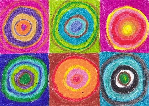 Simple Art Project Ideas: Kandinsky Oil Pastel Circles