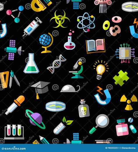 Science, Background, Seamless, Color, Black, Vector. | CartoonDealer.com #90355251