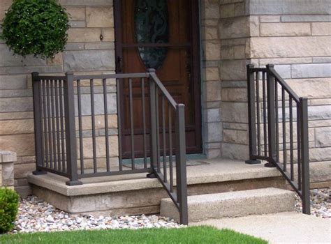 Westbury aluminum railing is a great compliment to your home's small front porch or stoop ...