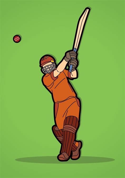 Cricket Player Swinging a Bat