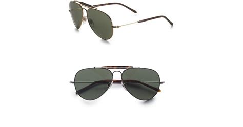 Polo Ralph Lauren Aviator Sunglasses in Metallic for Men | Lyst