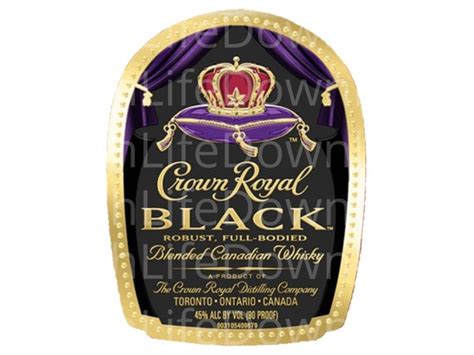 Crown Royal Black Bottle Label Transparent Background PNG | Etsy