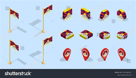 Tibetan Flag Tibet Autonomous Region 3d Stock Vector (Royalty Free) 2251808357 | Shutterstock