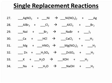 50 Double Replacement Reaction Worksheet