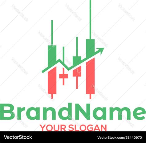 Candlestick chart logo design Royalty Free Vector Image