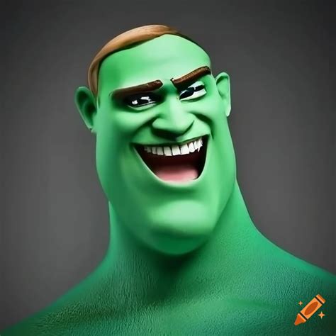 Brawler character in green clothes laughing in fortnite on Craiyon