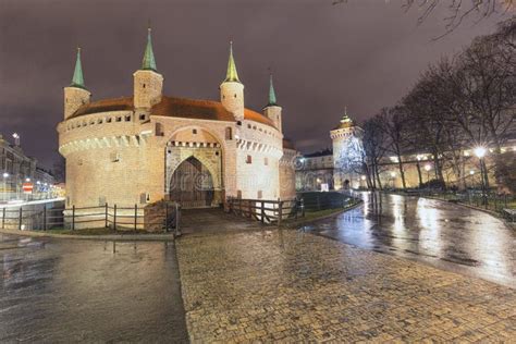 Krakow by Night / the Old Town and Historical Architecture Stock Image ...