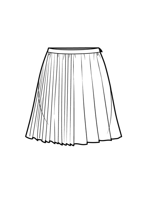 Skirt Flat Sketch at PaintingValley.com | Explore collection of Skirt ...