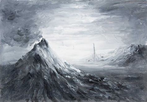 Mount Doom Oil Painting - Mordor Art - GaleriFoton