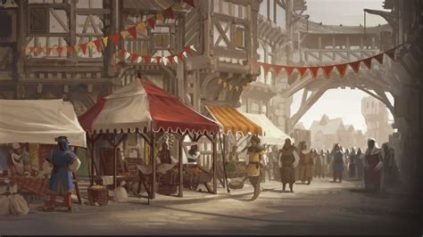 Medieval fair, Hunter games, Scenery