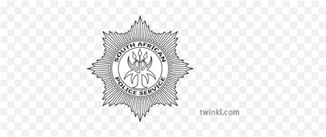 South African Police Badge Symbol - South African Police Service Logo Black And White Png,Police ...