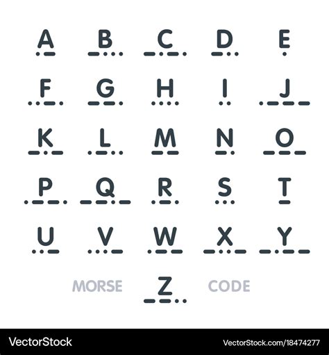 Morse code alphabet Royalty Free Vector Image - VectorStock