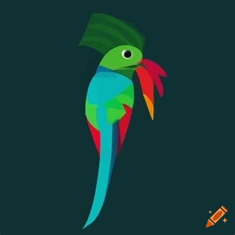 Minimalist logo of a quetzal bird on Craiyon