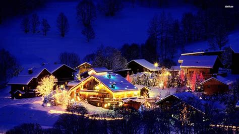 Christmas Village Night Wallpapers - Wallpaper Cave