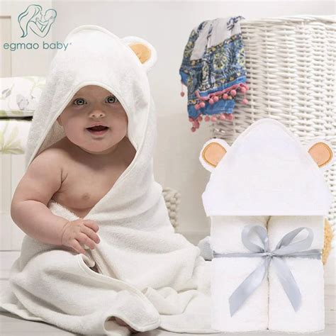 Premium Baby Hooded Towels and Washcloth Set Organic Bamboo Hooded Baby Towel Extra Soft and ...