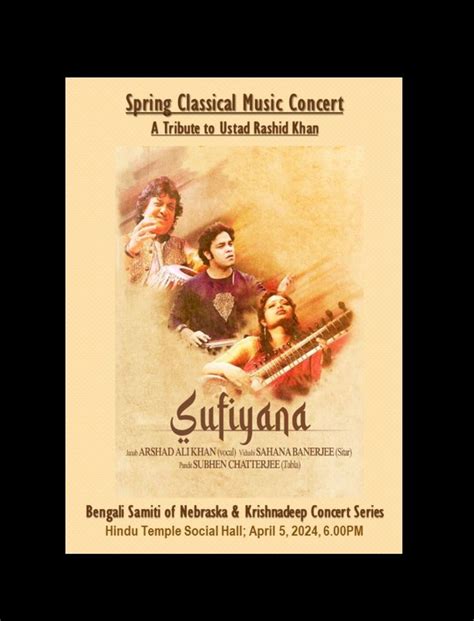 “Spring classical music concert” - Free Event - A tribute to Ustad Rashid Khan, Hindu Temple ...