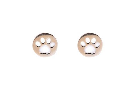 Puppy Paw Print Earrings in 14k Yellow Gold | Everyday Jewelry