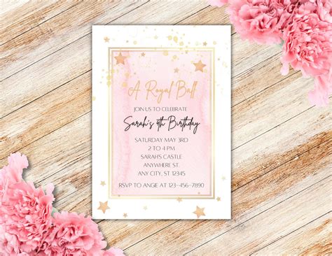 Royal Ball Birthday Party Invitation Princess Party Template Girl ...