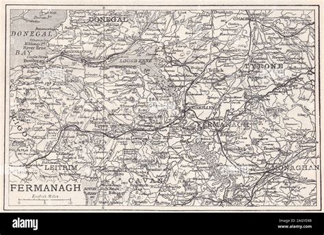 Vintage map of Fermanagh, County Fermanagh, Northern Ireland Stock Photo - Alamy