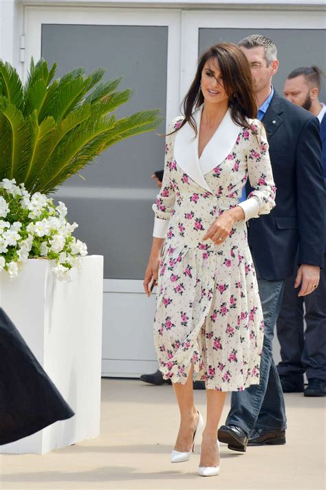 Penelope Cruz in Floral Print Dress out in Cannes | GotCeleb