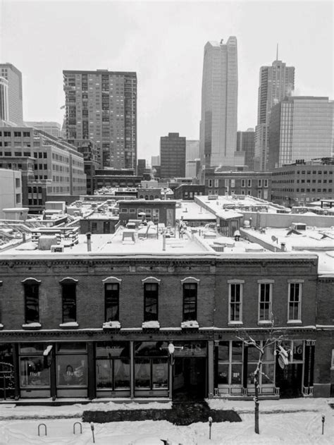 Denver skyline in the snow : r/Denver