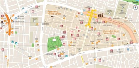 Apgujeong and Cheongdam shopping map | Map, Seoul, Shopping