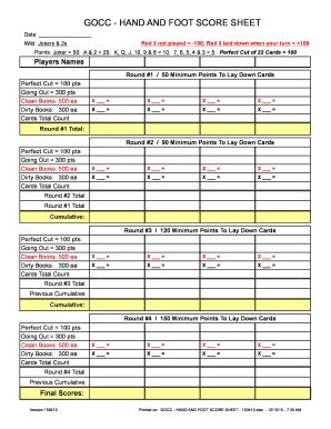 Gocc Hand and Foot Score Sheet 2015-2024 Form - Fill Out and Sign ...