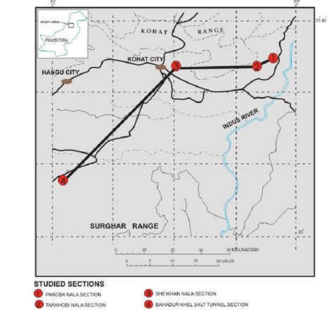 Location map of the studied sections in the Kohat Basin | Download Scientific Diagram