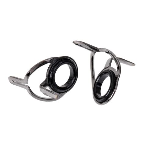 10Pcs/set Ceramic Rod Eye Rings Fishing Rod Guides Tip Stainless Steel Frame | eBay