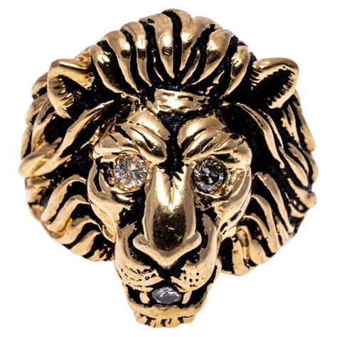 Zolotas-Greece Diamond Gold Lion Head Ring at 1stDibs | zolotas rings, lion head ring gold, gold ...