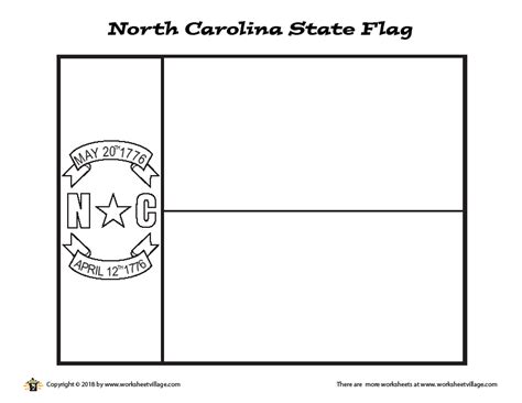 North Carolina State Flag Coloring Page – Worksheet Village