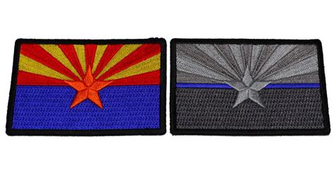 Set of 2 Arizona State Flag Patches in Color and Blue Stripe by Ivamis Patches