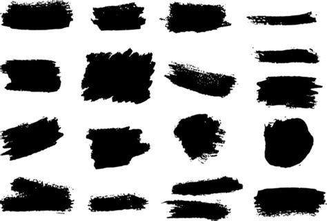 Grunge Brush Strokes Vector Art PNG, Abstract Grunge Style Brush Stroke Transparent Background ...