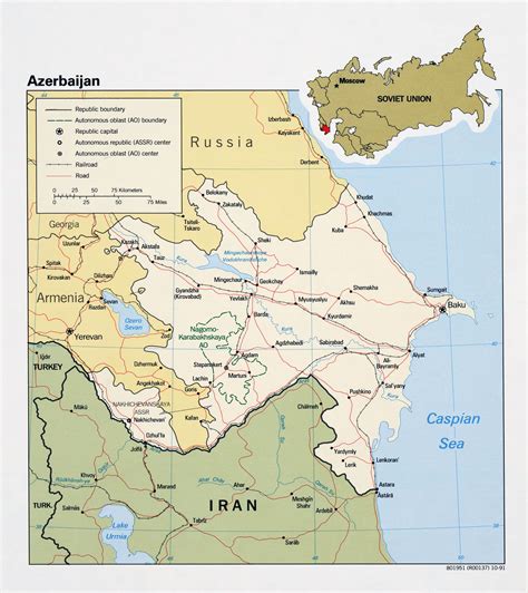 Maps of Azerbaijan | Detailed map of Azerbaijan in English | Tourist map of Azerbaijan | Road ...