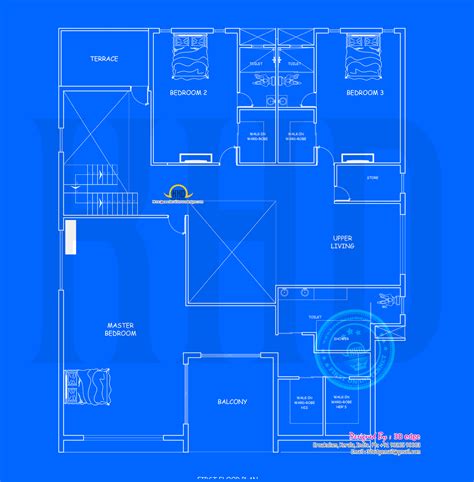 Blueprint plan with house architecture - Kerala Home Design and Floor ...