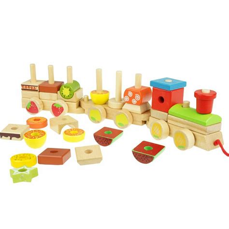 Wooden Train Blocks 30 Pieces Fruit 42cm